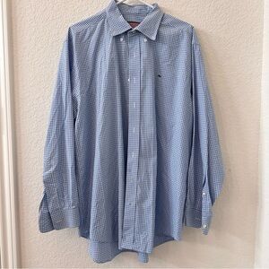 Vineyard Vines Whale Shirt Button Down Men’s Blue Plaid Top